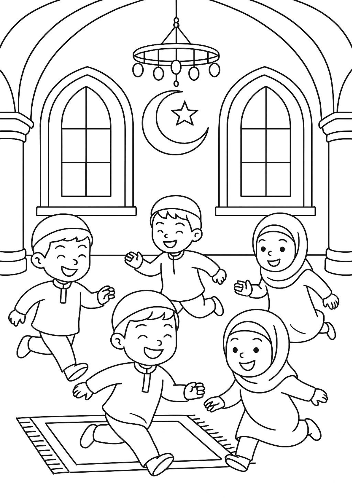 40 Islamitische Kleurplaten – Ramadan | Moskee | Gebed | Dieren | Printable bundel