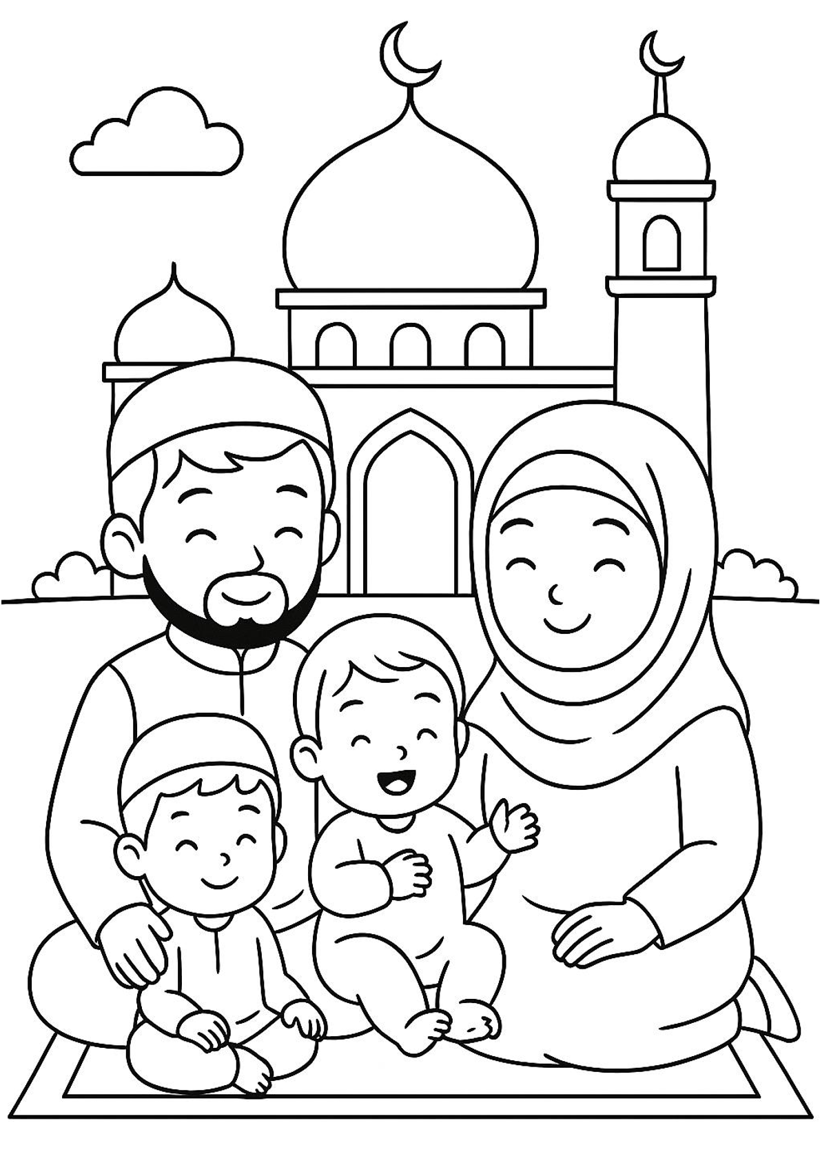 40 Islamitische Kleurplaten – Ramadan | Moskee | Gebed | Dieren | Printable bundel