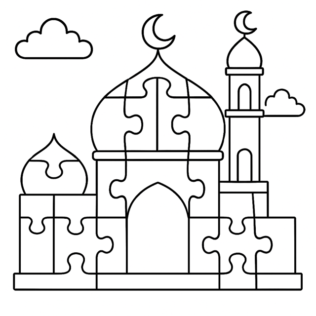 40 Islamitische Kleurplaten – Ramadan | Moskee | Gebed | Dieren | Printable bundel